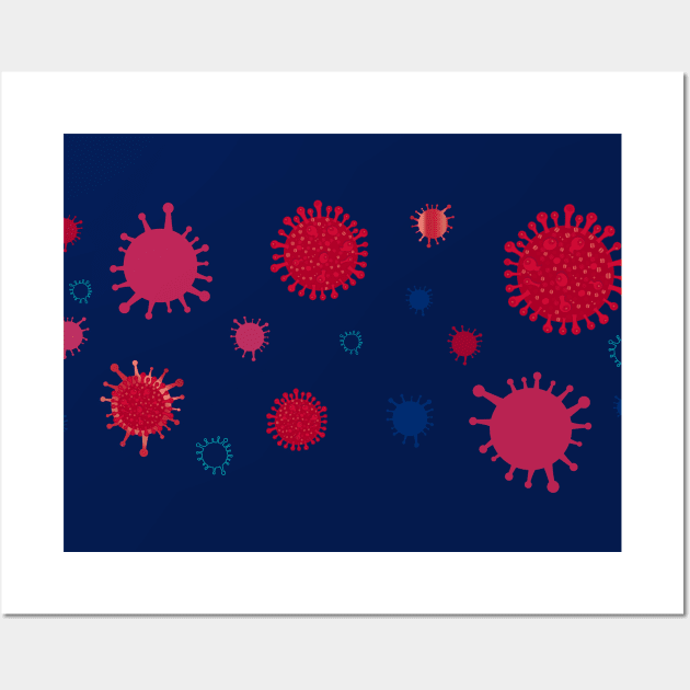 Red corona virus infection vector Wall Art by GULSENGUNEL